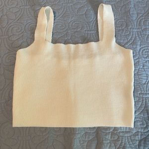 White cropped tank